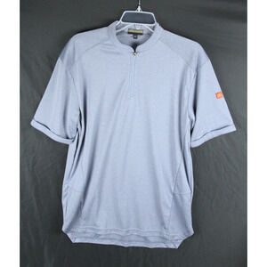 McDonalds Employee Shirt Mens Medium Gray 1/4 Zip Polyester Work Replacement